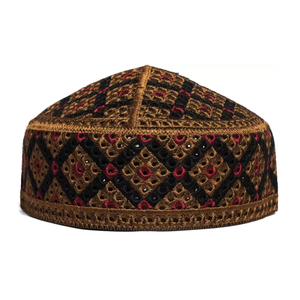 OEM musulman chapeau islamique casquettes chapeaux culte prière gris pur conception broderie meilleure qualité en gros Topi pour hommes ODM chapeaux - Product Image 3