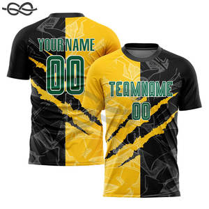 Maillot de football unisexe personnalisé à manches longues pour adulte, tenue de football d'équipe, imprimé par transfert thermique, col en V, 100 % polyester, France - Product Image 1