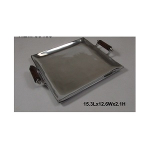 Bandejas decorativas para servir hechas a mano de aluminio y Metal, accesorios de cocina y decoración, soporte para cosas pequeñas para el hogar - Product Image 3