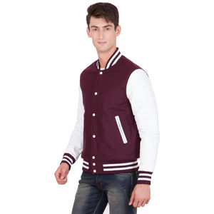 Nouvelle Arrivée 2026 – Blousons Universitaires Homme Style Letterman Bleu Royal avec Manches en Cuir Doré Vieilli et Broderie Chenille Matelassée - Product Image 5