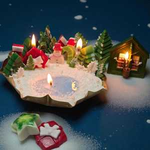 เทียนหอมคริสต์มาสสุดหรูแบบขายส่ง ผลิตด้วยมือ สำหรับเป็นของขวัญตามฤดูกาล พร้อมบริการติดฉลากส่วนตัว - Product Image 1