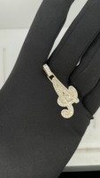 Pendentif personnalisé en or 10 carats avec nom en écriture cursive et diamants de laboratoire de 1,25 ct, fabricant de bijoux raffinés