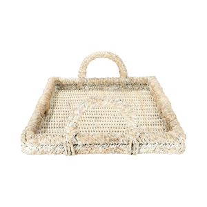 Bandeja de mimbre tejida a mano ecológica más vendida, manijas rectangulares de decoración del hogar de alta calidad de Vietnam para almacenamiento de frutas y verduras - Product Image 1