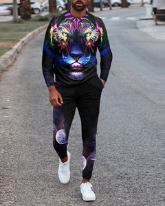 ชุดวอร์มสองชิ้นสำหรับผู้ชายชุดวอร์มมีฮู้ดสำหรับใส่วิ่งโยคะระบายอากาศได้ดีพิมพ์โลโก้แบบลำลอง - Product Image 4