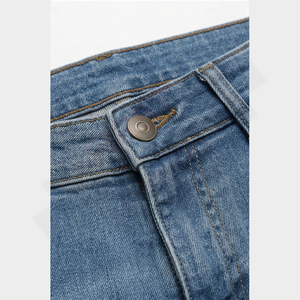 2025 New Top Brand Blue Stripes <b>Men</b> <b>Jeans</b> Pant OEM Regular Fit Casual Washed Button Denim <b>Trousers</b> Wholesale Supplier - Product Image 4