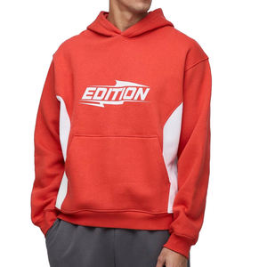Oversized Pannal Pullover Hoodie Feature Street Wear Estilos Venta al por mayor Listo Stock Impreso Patrón Con Capucha para Hombres - Product Image 1