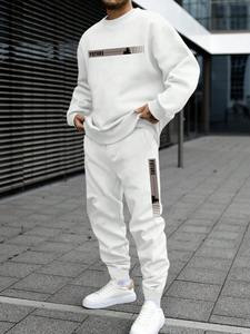 Ensemble de survêtement personnalisé pour homme, automne 2023, décontracté, chaud, 2 pièces, coupe régulière, pantalon en coton, pardessus - Product Image 3