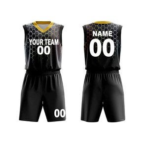 Conjuntos de uniformes de baloncesto personalizados para hombre al por mayor, chaleco atlético de poliéster 100%, pantalones cortos de baloncesto de verano, opciones de talla grande - Product Image 1