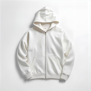 Veste à capuche zippée en polyester/nylon, sweat-shirt polaire confortable avec fermeture éclair, design brodé, options d'étiquettes personnalisées OEM/ODM - Product Image 1