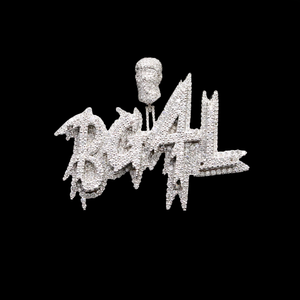 Collar con Colgante de Diamantes de Imitación en Acero Inoxidable Personalizado, Estilo Hip Hop, con Baño de Rodio, por Ice Legacy, Unisex - Product Image 1