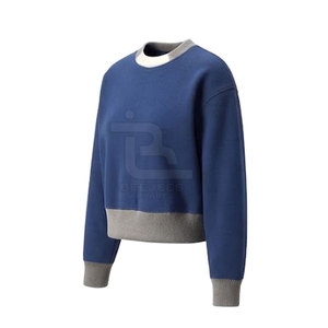 Sweat-shirt court pour femme en gros, design personnalisé, pull décontracté à manches longues, haut tendance à vendre - Product Image 2