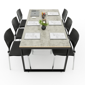 HBRT057 Rectangular 180x90cm Plywood Conference Modern Minimalist <b>Office</b> Furniture Adjustable Foldable Metal Hotels <b>Offices</b> - Product Image 3