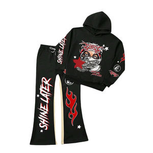 ชุดวอร์มผู้ชายแบบสั่งทำพิเศษ พิมพ์ลาย DTF สำหรับฤดูหนาวปี 2025 เสื้อฮู้ดเทอร์รี่พร้อมกางเกงขายาว ไซส์พลัส สีตัดกัน ระบายอากาศได้ดี ป้องกันแบคทีเรีย - Product Image 2