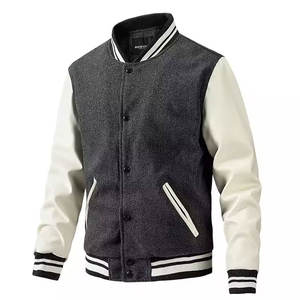 Chaqueta universitaria de alta calidad de fabricante para hombre, chaqueta universitaria de béisbol con mangas de cuero de chenilla bordadas, chaqueta universitaria con letras personalizadas - Product Image 2