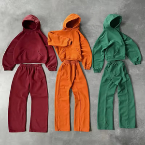 Ensemble de survêtement pour homme, jogging et sweat-shirt en molleton de coton, vêtements de sport vierges, fabrication de survêtements - Product Image 1