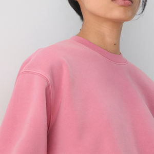 Jersey de cuello redondo de algodón 100% para mujer, jersey con logotipo personalizado, sudadera ecológica para mujer, sudaderas de gran tamaño para hombre, ropa de calle Unisex - Product Image 3