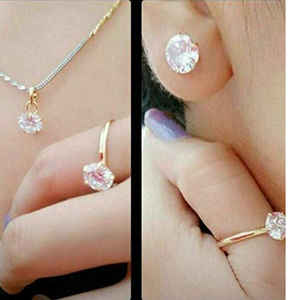 Collar con colgante combinado de boda para mujer de estilo étnico indio de alta calidad AD CZ chapado en oro hilo de latón perla de imitación circón - Product Image 2