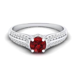 REYES GRA - Joyería Fina de Plata de Ley 925 con Certificado, Moissanita VVS, para Mujer, Corte Brillante Redondo, 0.5 Ct, Piedra Preciosa de Granate - Product Image 1