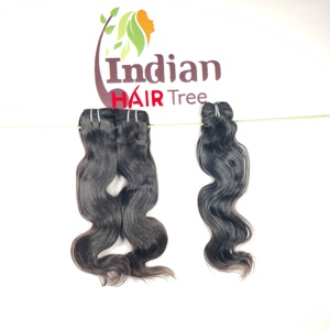 Paquetes de Cabello Humano Ondulado Natural 100% de Calidad, Baratos, de Templo Indio Remy, Sin Procesar, de Proveedores, Color Negro, Doble Trama a Máquina - Product Image 3