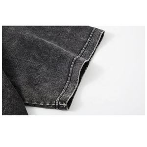 เสื้อยืดผ้าฝ้ายฟอกสีกรดสำหรับผู้หญิงเสื้อแนวสตรีทวินเทจแบบลำลองแขนสั้นผ้าปะติด - Product Image 6