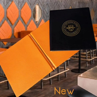Folder Menu Kulit Desain Baru 2024 Restoran Wine Bar Cafe Ukuran A4/A3 Bersertifikat ISO Batang Logam Emas Logo Kustom Standar Tinggi