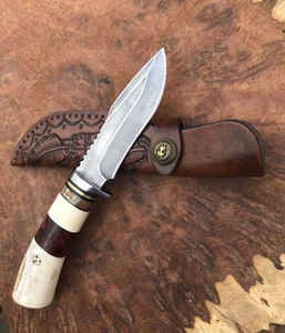 มีดใบมีดดามัสกัส VG10 แท้ 290 ชั้น รุ่นใหม่ปี 2025 PRESTIGE BLADES PB-HK-00131 ระดับไฮเอนด์ ผลิตแบบ OEM ทำมือ สำหรับเอาตัวรอด ปลายใบมีดรูปหยดน้ำ - Product Image 3