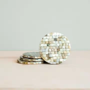 ชุดที่รองแก้วลายแม่มุกคลาสสิกหรูหราทำมือทนทานโต๊ะกาแฟคุณภาพสูงตกแต่งรับประทานอาหารหรูหราบ้าน - Product Image 5