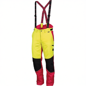 Comfort Size 50 Forestry Protective Trousers Neon Yellow/<b>Red</b> Garden <b>Gloves</b> & Gear - Product Image 2