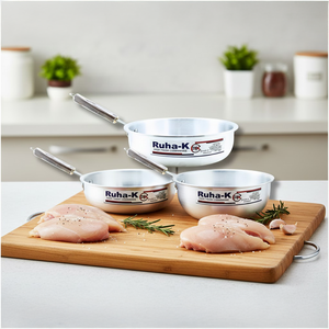 Commercial 304 Stainless Steel Aluminium Frying Pan <b>Set</b> Home Cooking Single Piece 22/24/26cm Durable Gas & Induction Compatible - Product Image 4