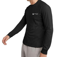 Camisetas de Manga Larga 100% Algodón para Hombre, Nuevo Estilo, Servicio OEM Disponible, Logotipo Personalizado, Color Sólido, Tela de Alta Calidad, Secado Rápido