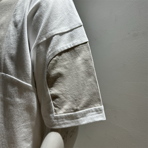 เสื้อยืดแขนสั้นวินเทจสำหรับผู้ชายเสื้อยืดสีตัดกันพิมพ์ลายโลโก้ที่กำหนดเอง - Product Image 4