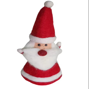 Élégant ensemble d'accessoires de protection pour œufs en feutre, fait main, multicolore, motif Père Noël, écologique et durable - Product Image 1
