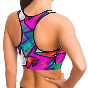 2025, Sujetador deportivo sencillo sin costuras para mujer, ligero, transpirable, corto de Fitness Top, estampado de sublimación múltiple personalizado, secado rápido - Product Image 3