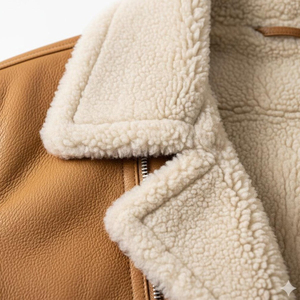 Wholesale Supplier Mens Sheep Skin Leather Aviator Biker Jacket Winter Waterproof Eco-Friendly Lined with Cotton Front for <b>Sale</b> - Product Image 5