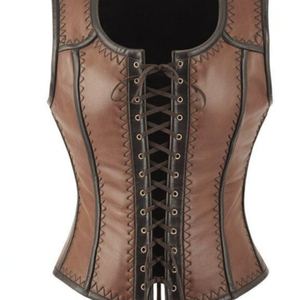 Gilet en cuir pour femme de haute qualité, idéal pour les garde-robes élégantes, offrant confort, résistance et un attrait moderne et élégant. - Product Image 1