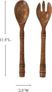 High Quality Resin Wood Salad Server Acacia Wooden Serving Spoon Spatula Food Grade Kitchen Accessories Wholesale <b>Sale</b> agate - Product Image 5