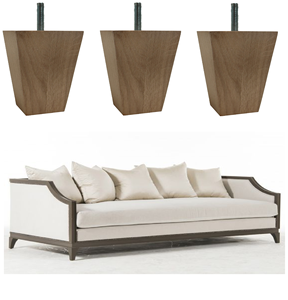 Pieds de meubles carrés en bois de caoutchouc massif - Supports en bois robustes de qualité supérieure pour canapé, table, chaise, usage extérieur, atelier - Product Image 3