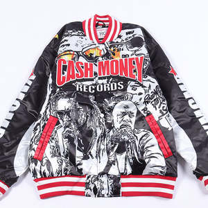 Veste de survêtement en satin pour homme, surdimensionnée, à épaules tombantes, sublimée, prix de gros OEM, nylon coupe-vent et imperméable - Product Image 1