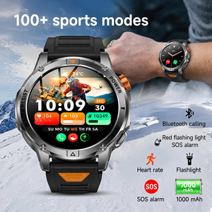 Montre connectée pour homme AK93, écran HD de 1,53 pouce, étanche IP67, moniteur de fréquence cardiaque, appel Bluetooth, lampe de poche, montre de sport - Product Image 5