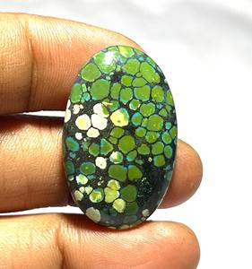 Très magnifique pierre précieuse turquoise tibétaine Cabochon de turquoise tibétaine pierre lâche pour la fabrication de bijoux (32*20*5mm 25.85Ct Trendy Gem - Product Image 2