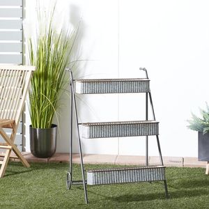 Elegantes macetas galvanizadas de estilo antiguo con detalles artesanales, perfectas para cocinas de granja y exteriores - Product Image 2