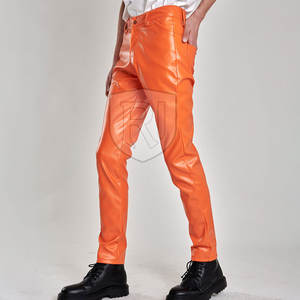 Pantalon en cuir pour hommes fabriqué en usine Meilleure qualité en cuir Léger Style décontracté Offres Spéciales en gros Motif droit - Product Image 4