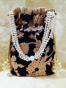Evening Bohemian Style Embroidery <b>Pearl</b> Hand Clutch <b>Bags</b> Fancy Design Wedding Lining Wholesale - Product Image 6