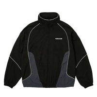 Blouson bomber coupe-vent personnalisé zippé en coton délavé imprimé vintage réversible pour homme