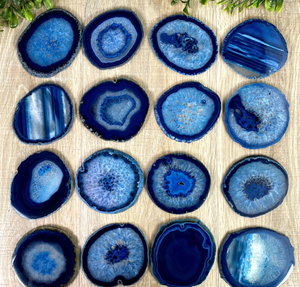 Meilleure vente plaqué or bleu Agate tranche sous-verre belle pierre précieuse Table sous-verre boule thème amour Style cristal de Quartz - Product Image 5