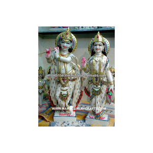 Belle Statue de Radha Krishna en marbre - Product Image 1
