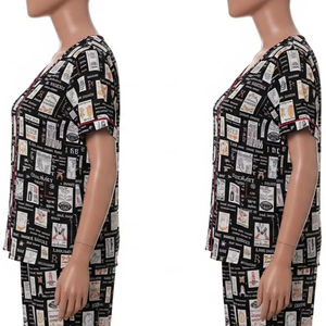 Ensemble femme en satin à séchage rapide, polyester, léger, respirant, imprimé par décharge, pyjama, détente, voyage - Product Image 2