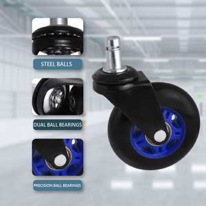 Rueda giratoria de silla azul giratoria de 3 pulgadas 7/8 "x 7/16" Vástago universal - Product Image 4