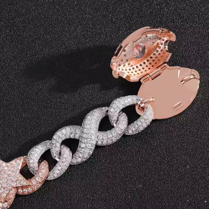 Collar de Cadena Cubana Gruesa con Diamantes de Moissanita, Collar Hip Hop con Aspecto de Diamantes, con Gran Presencia Visual - Product Image 5