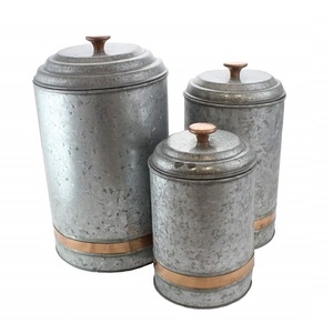 Galvanized <b>Sugar</b> <b>Canister</b> Classic Stylish Wholesale Vintage Container Round Shape Tabletop Wholesale New Iron <b>Canister</b> - Product Image 5